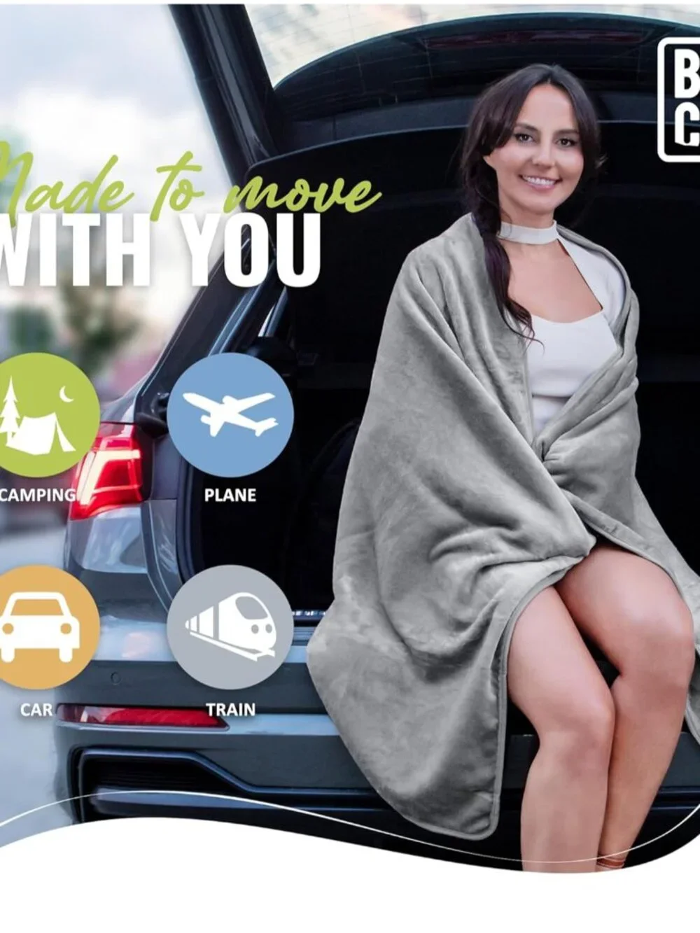 Soft & Warm Travel Blanket for Airplane & Car - Long Flight Essential for Women, - Picture 8 of 8